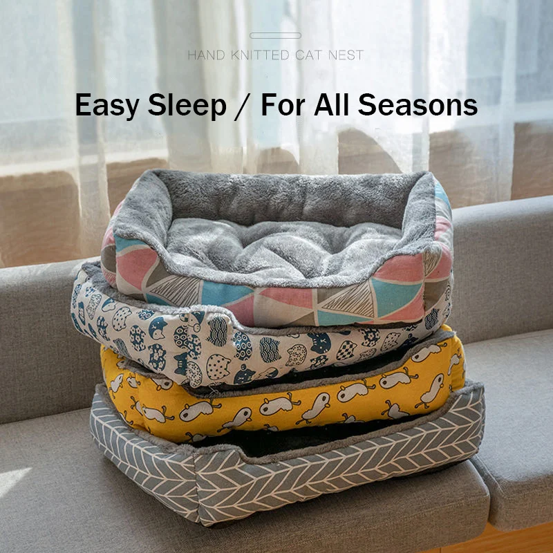 Pet Beds House Cushion Cat Bed Mat Cotton For Dogs Best Dog Basket Products Animals Sleeping Sofa | Дом и сад