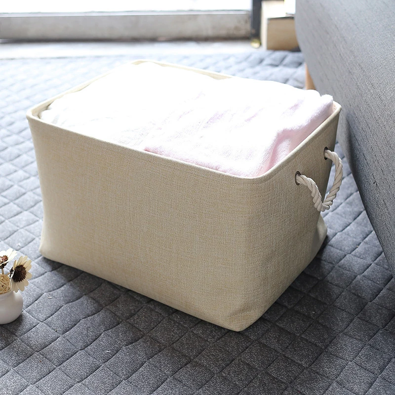 Складная корзина для хранения из хлопка и льна в скандинавском стиле белья