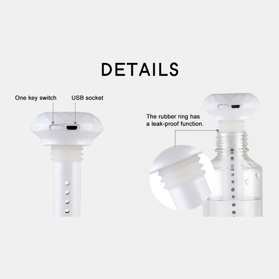 

USB Portable Air Humidifier Diamond Bottle Aroma Detachable Mini Diffuser Mist Maker for Home Office Humidificador Wholesale
