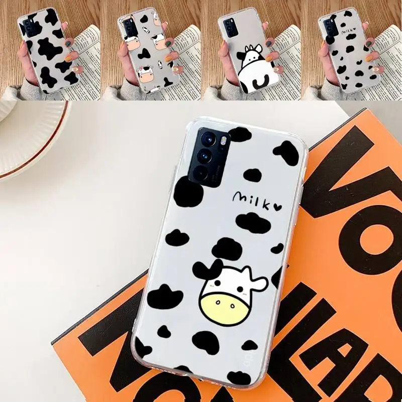 

Cow Milk Black White Phone Case Transparent For oppo A57 A93 A73 A59 A55 A72 A77 A79 A83 A91 A92 A11 F9 A53 A52 S