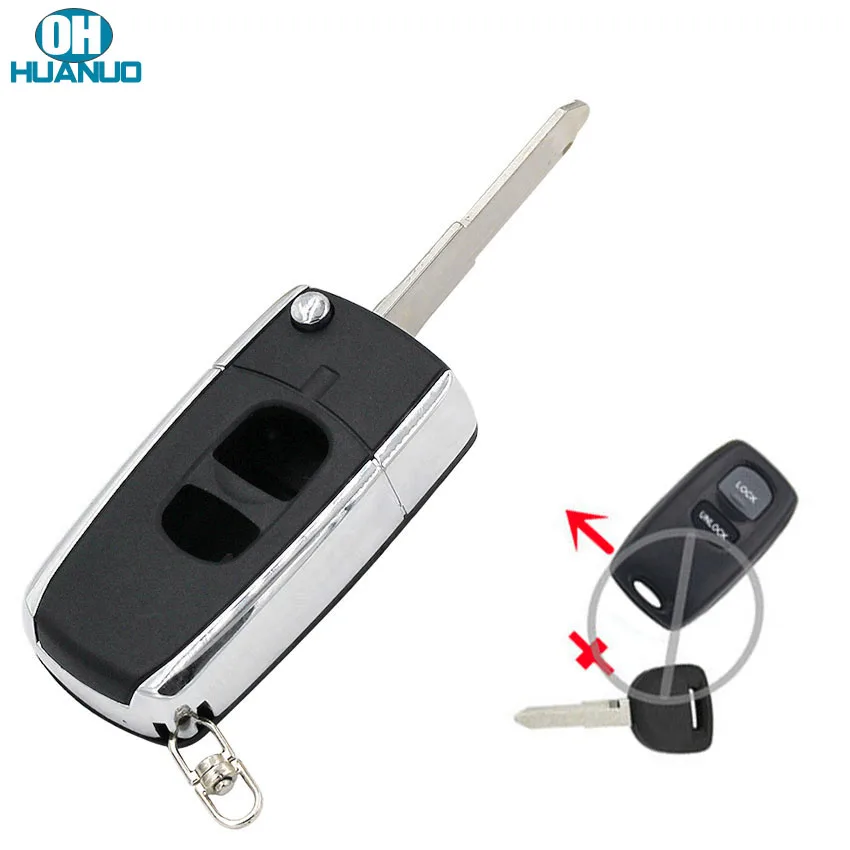 2 кнопки дистанционного откидного автомобильного ключа чехол для Mazda 3 5 6 323 626 |