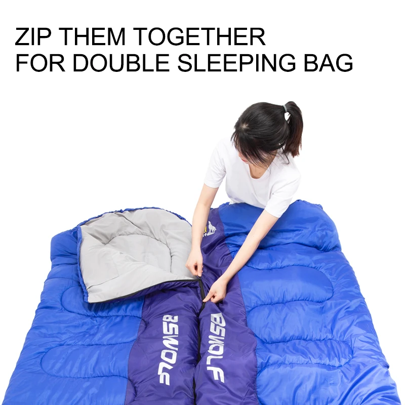 Спальный мешок BSWolf для кемпинга сверхлегкий теплый конверт спальный взрослых