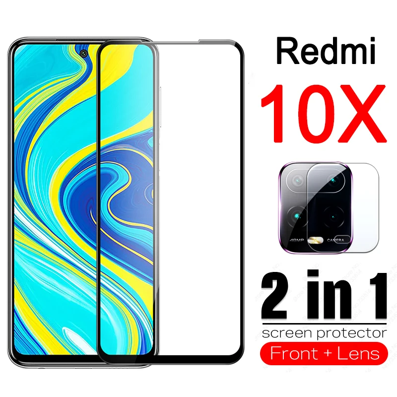 

Защитное стекло 10x pro 2 в 1 для xiaomi redmi 10 x, защита экрана redmi10x, 10 x pro, 5g 4g, remi x10, 10pro, с объективом камеры