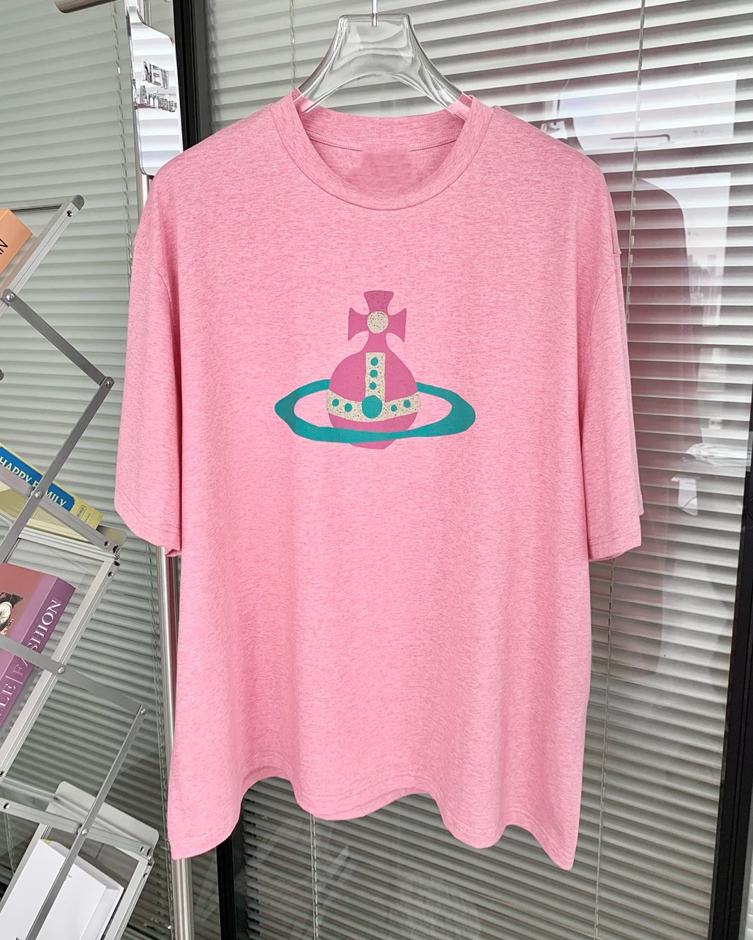 

2021 нишевая модная свободная хлопковая розовая футболка с принтом и коротким рукавом, женские футболки с графическим рисунком, футболка ове...