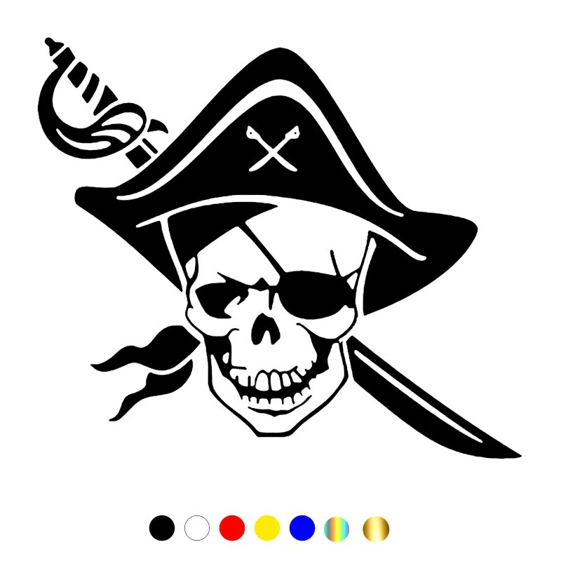 

CS-1374# Skulls Pirate Death Skull funny car sticker vinyl decal white/black for auto car stickers styling
