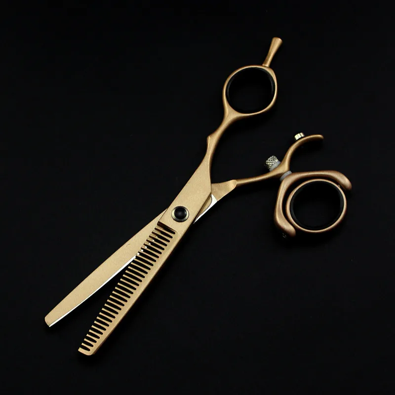 Профессиональные Японские Стальные 6 дюймов вращающиеся золотые ножницы для