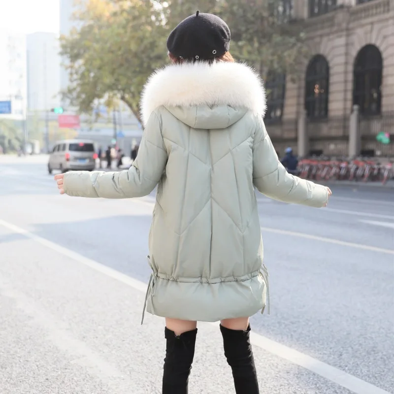 Теплая плотная Женская куртка длинные пальто парка милая и модная женская