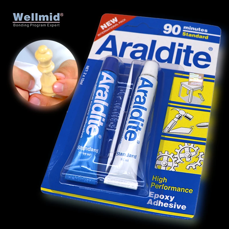 

Araldite 90 Minutes Standard Super Strong Slow Epoxy Adhesive Bonds Furniture Jewelry Repair Metal Wood Ceramics Plastic AB Glue