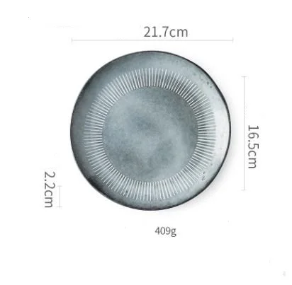 8.5 Inch Plate 1 шт. в скандинавском стиле, домашняя керамическая миска для риса в западном стиле, плоская тарелка для стейка, фруктов, салата, лапши, обеденная миска, круглая тарелка, посуда - Цвет: 8.5 Inch Plate