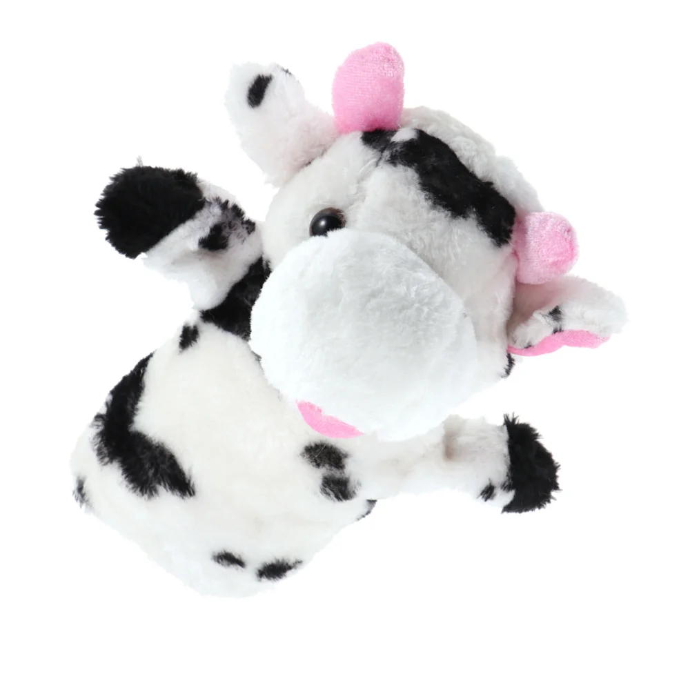 

Плюшевая ручная кукла в форме коровы из мультфильма, детские куклы, детские перчатки, игрушки для рассказа историй