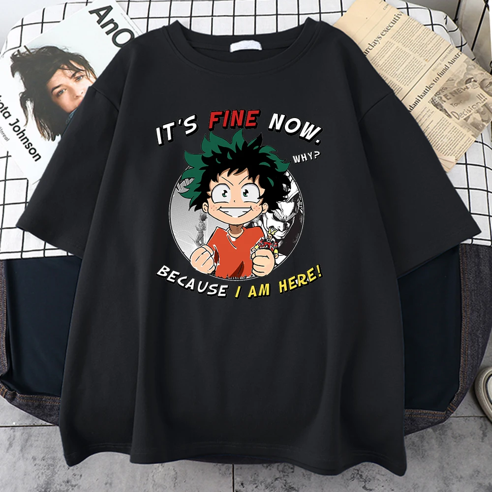 

Anime My Hero Academia Print Men T Shirts Summer Short Sleeve Clothing Street Casual Harajuku Tee Top Large Size T Shirt Male