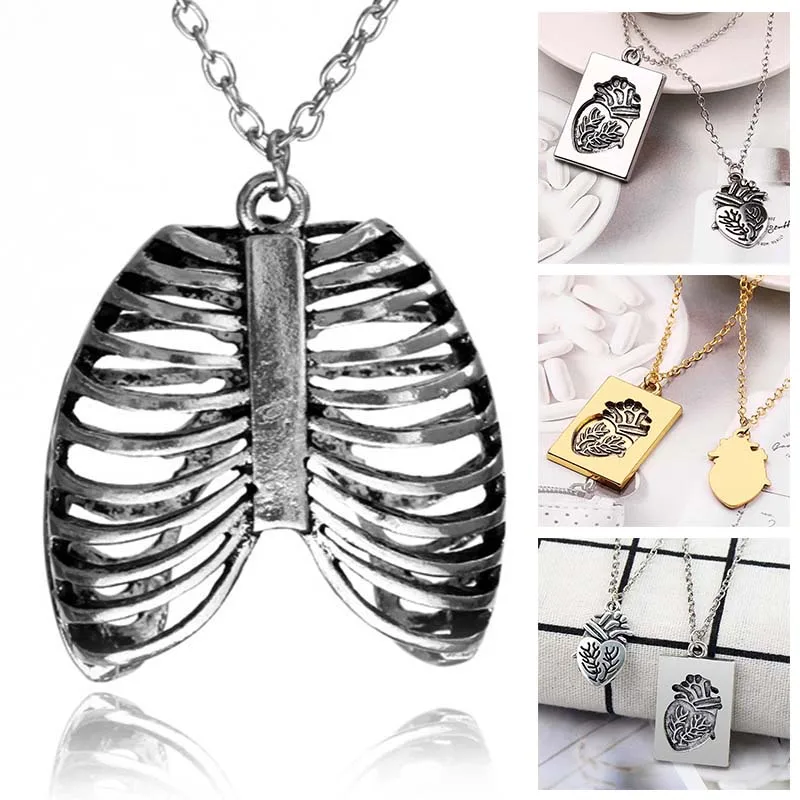 Креативная парная анатомическая подвеска в форме сердца ожерелье подвески