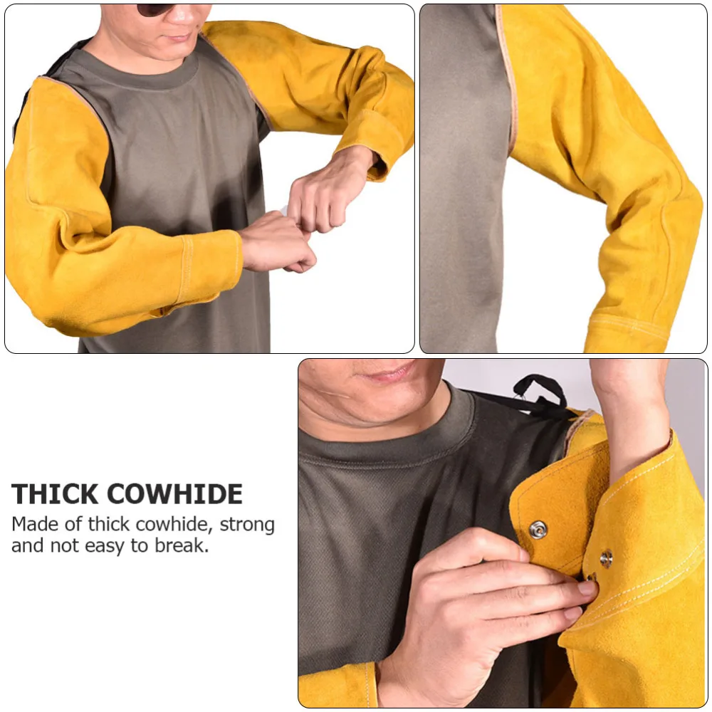 

1 Pair of Protective Oversleeves Welding Oversleeves Sleeve Cover (Yellow)