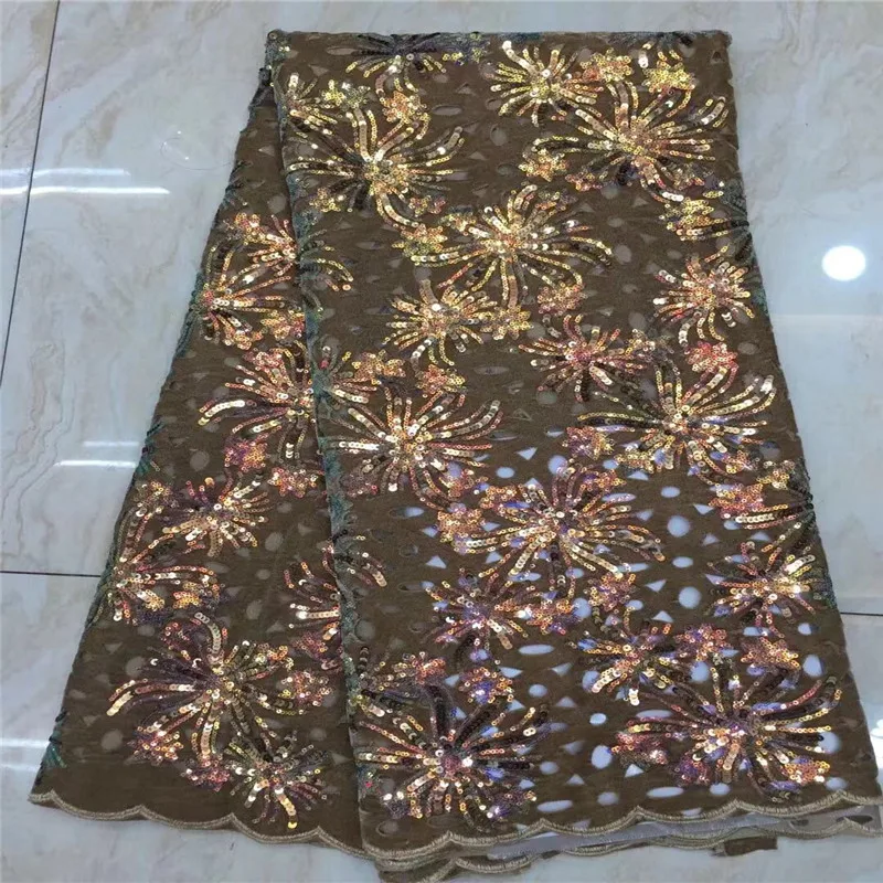 

Velvet Lace Fabric For Wedding Dress royal blue Sequins Sequence Embroidery Flower Elegant French African Nigerian Lace Fabric