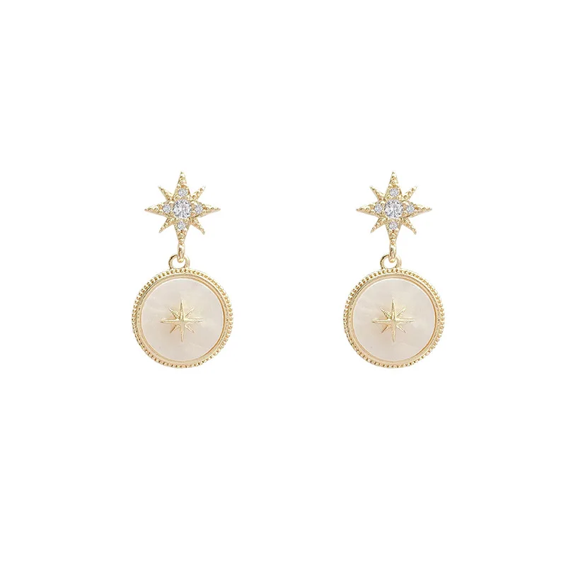

S925 silver needle geometric pearl earrings high-level sense micro-inlaid exquisite earrings temperament net red niche earrings