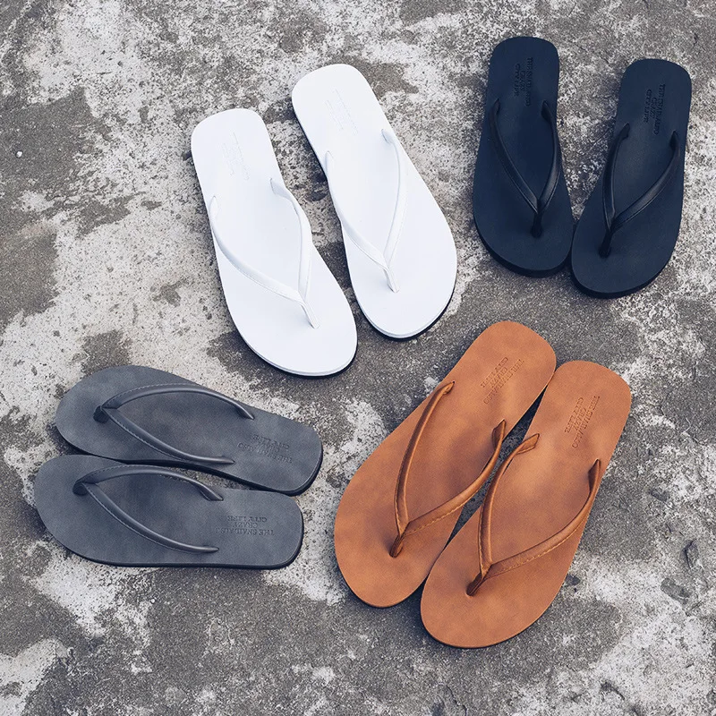 

Lovers' flip flops men's and women's beach shoes anti slip personality pinch sandals students wear men's slippers outside the tr