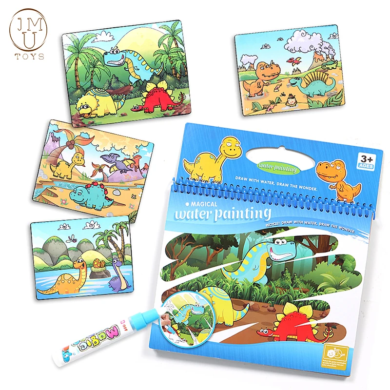

JUM Agical cartoon watercolor book 1 magic pen 5 styles optional children's educational toys for boys and girls birthday gift
