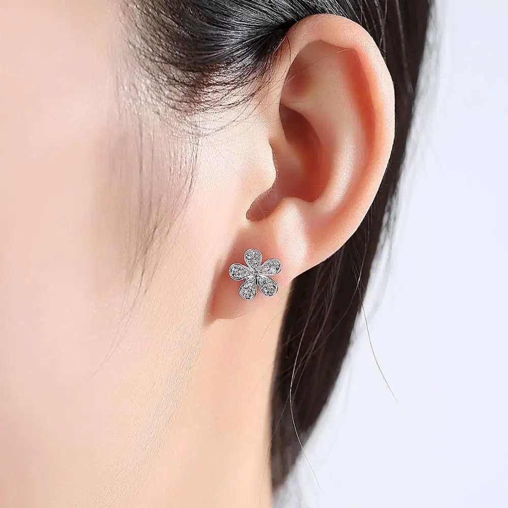 Серьги гвоздики женские маленькие с фианитом стильные ювелирные украшения для