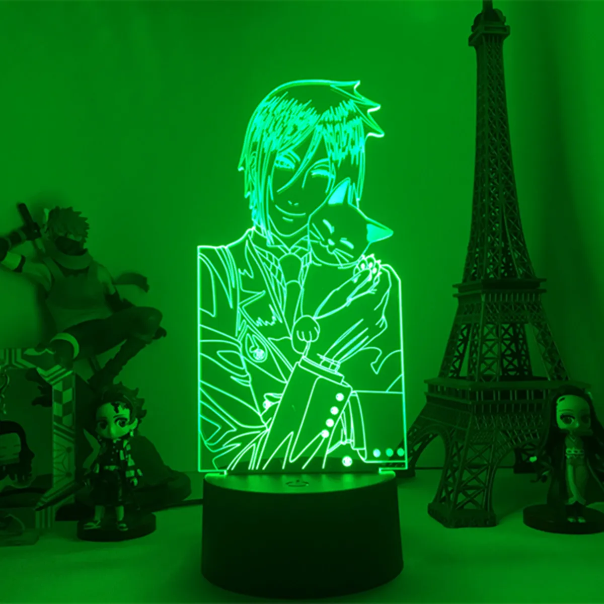 3D Светодиодная лампа для косплея Темный дворецкий аниме Рисунок Ночной