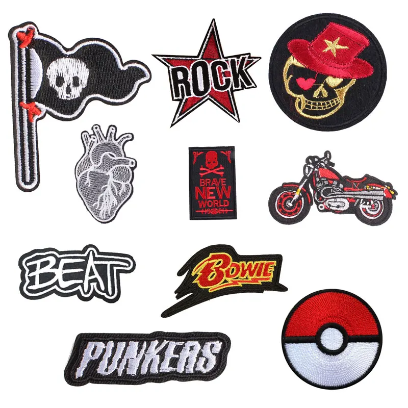 Нашивки в стиле панк с надписью для одежды вышитая утюгом аппликация шитья