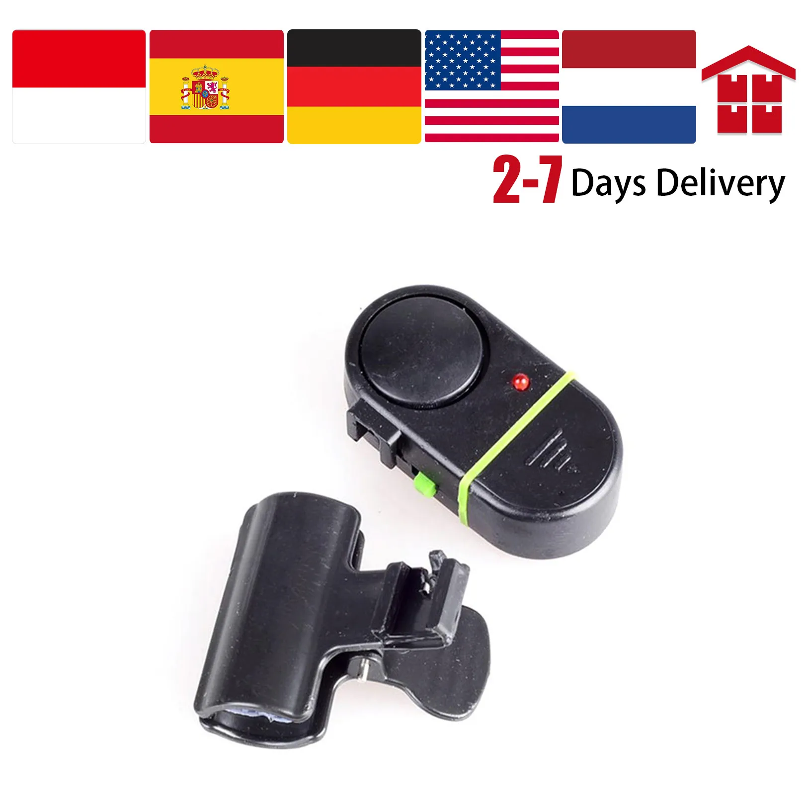 

Portable Electronic Practical Fishing Rod LED Light Bite Lure Fish Alarm Bell alarm Color we will send AT RANDOM