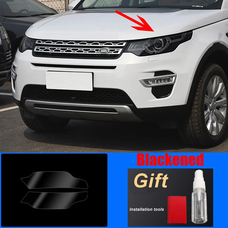 

LH+RH Car Headlight Protective Film Blackened Transparent Headlamp TPU Sticker Decal For Land Rover Discovery Sport 2016-Present