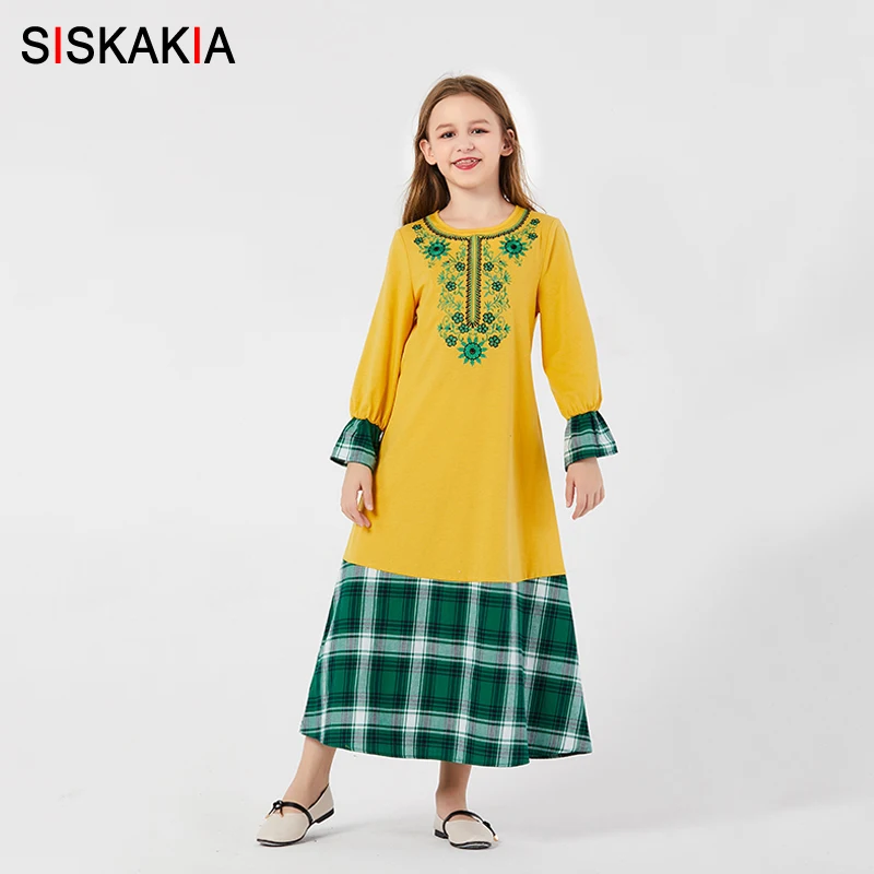 Мусульманское повседневное длинное платье новинка модная семейная одежда