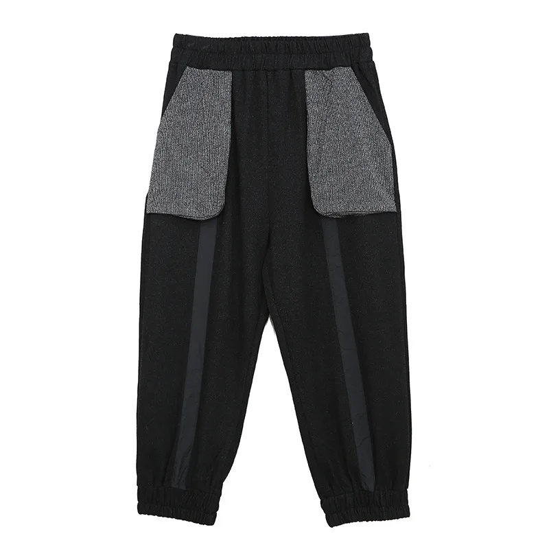 

XITAO Personality Patchwork Harem Pants Elastic Waist Plus Size Sweatpants Women Trend Personality Cropped Pants Autumn WJ1369