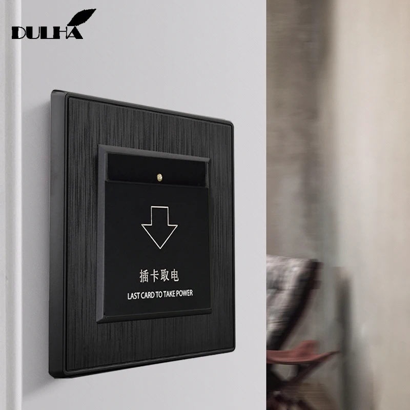 Luxury Insert Card For Power Wall light Switch 30A-40A Auto On Off Delay Energy saving Hotel Rent House Guest Room Switches |