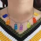 Ожерелье женское карамельных цветов, с подвеской в виде животного из смолы, цепь 