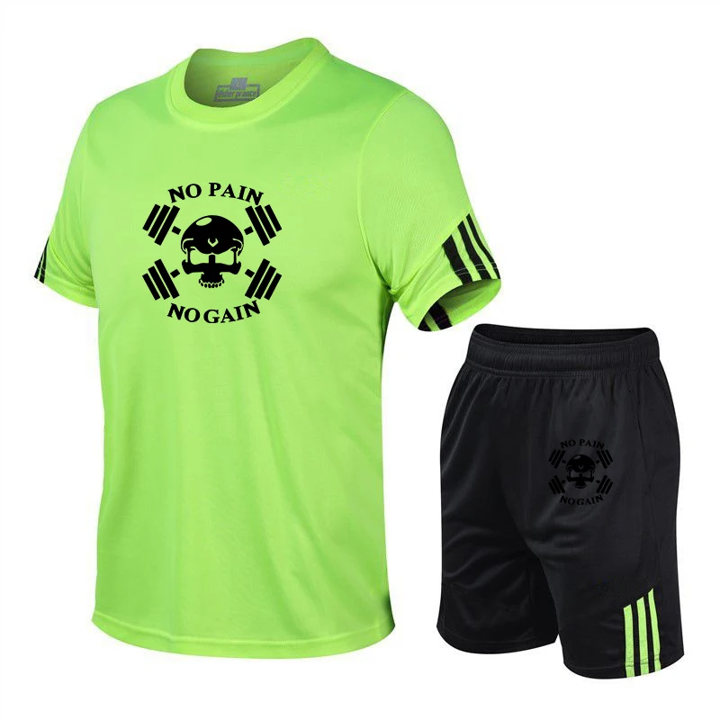 

Summer fashion brand Harajuku new men's football suit leisure sports suit men's shorts T-shirt sportswear gym running suit
