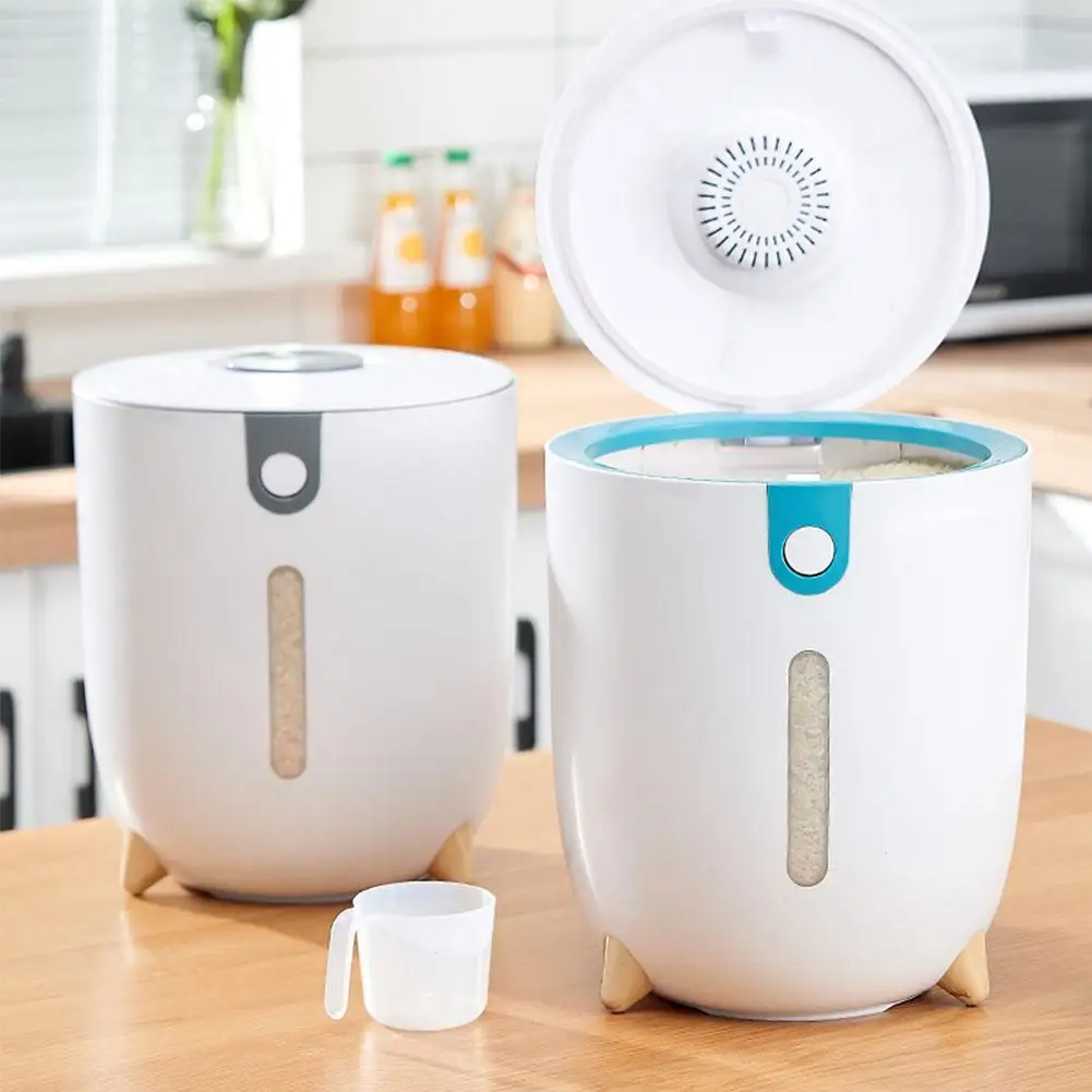 

5/10KG Kitchen Container Bucket Insect-Proof Moisture-Proof Rice Cylinder Grain Sealed Home Storage Pet Dog Food Store Box