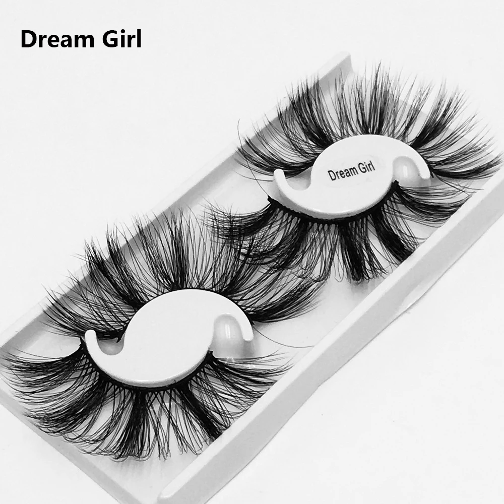 Dream Girl 2 пары 25 мм накладные ресницы 5D норковые накладные ресницы драматические Длинные Пышные ресницы полные полоски ручной работы толстый макияж для глаз инструмент - Цвет: Dream Girl