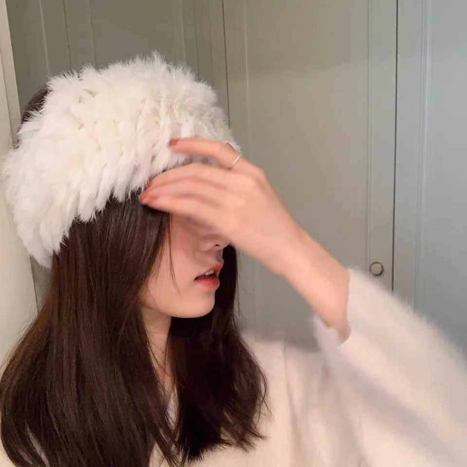 Уникальная меховая шапка супер шикарные повязки на голову для женщин Меховая