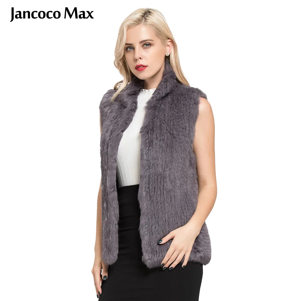 Новинка стильный женский меховой жилет из натурального кроличьего меха Модный