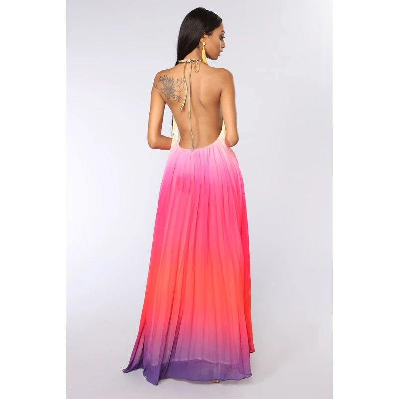 Женское длинное богемное пляжное платье Летнее дамское на бретелях vestidos de verano 2019