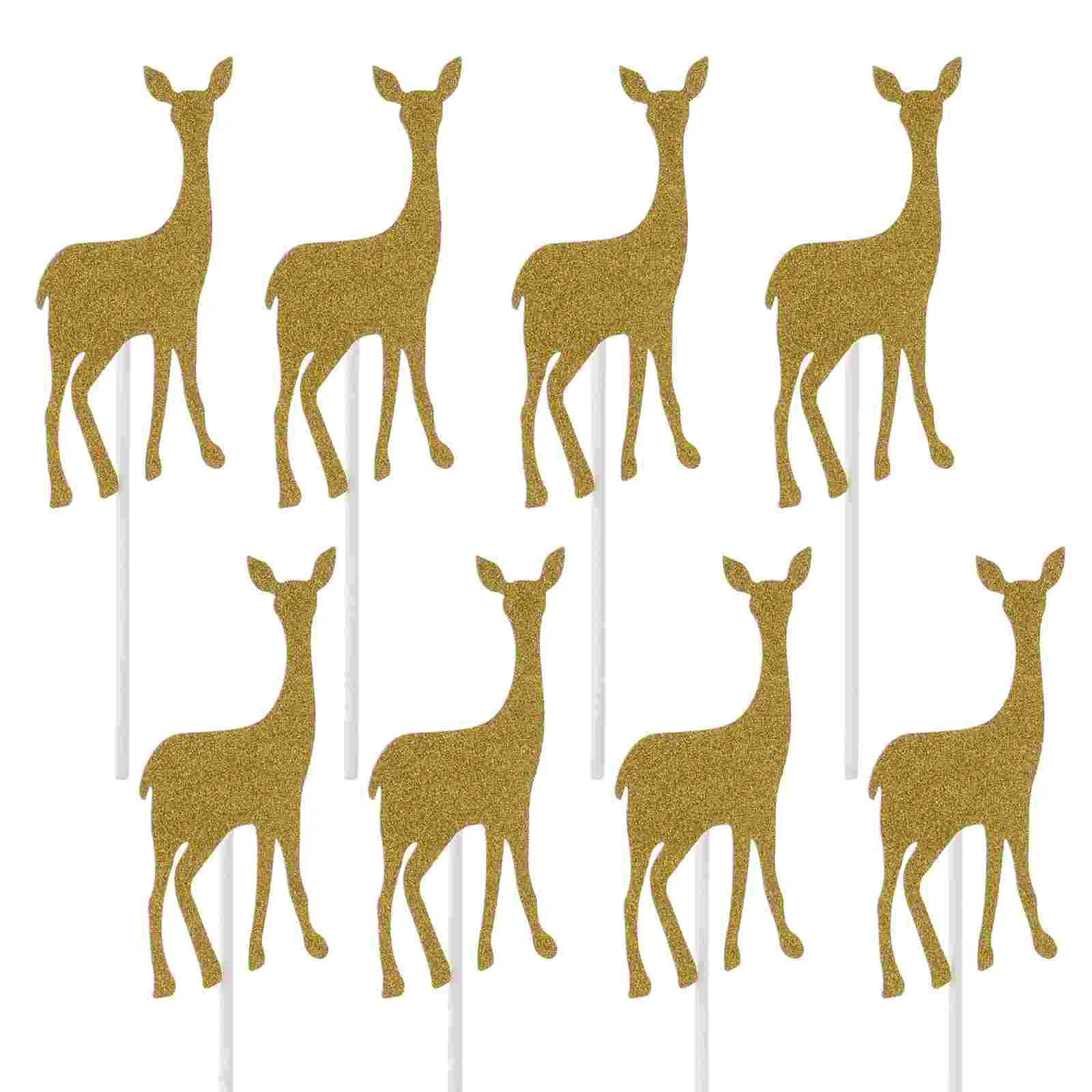

30pcs Lovely Fawn Shape Cupcake Toppers Christmas Paper Cake Picks Decors