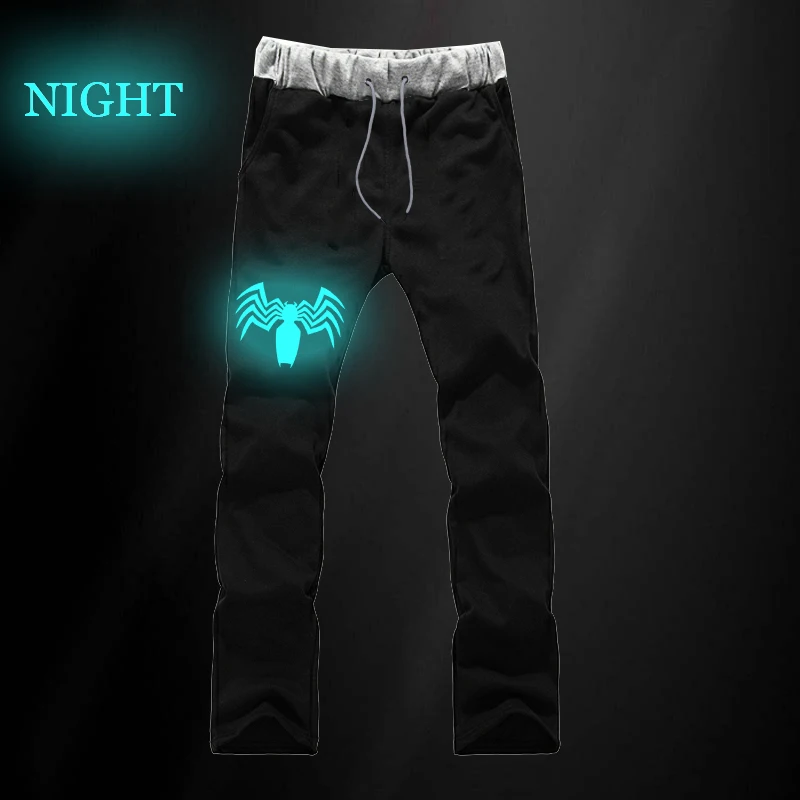 Человек-паук светящиеся повседневные штаны с карманами Мужские для косплея бег