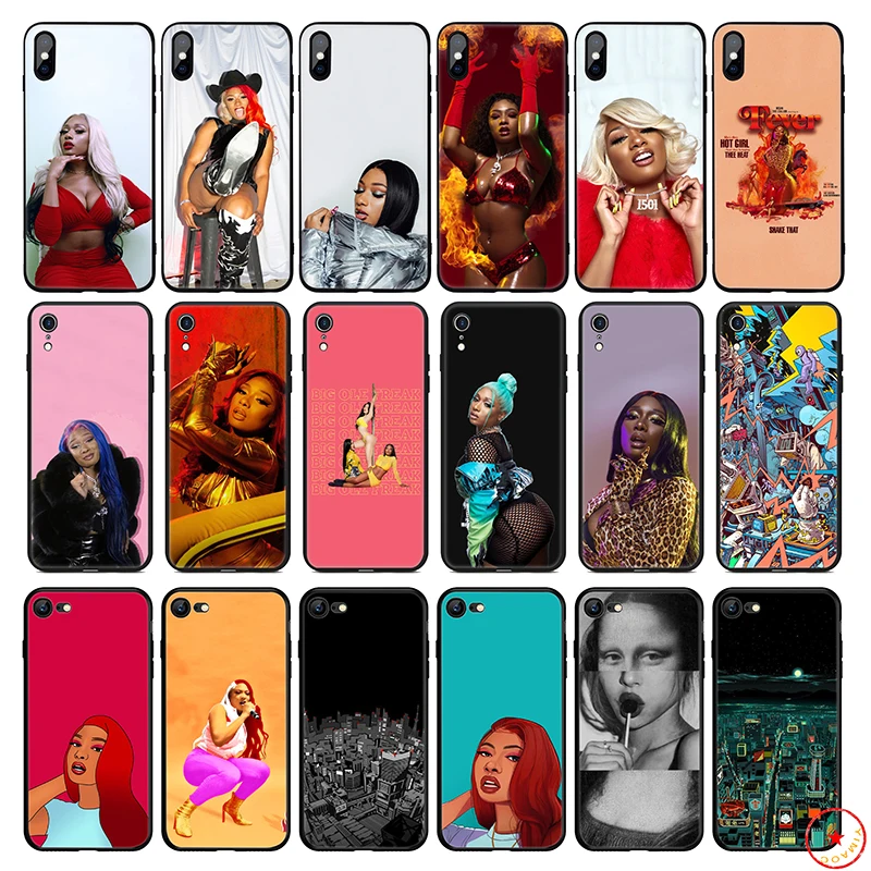 Megan thee stallion Rapper Soft Silicone Phone Case for iPhone 11 Pro Xs Max X or 10 8 7 6 6S Plus 5 5S SE Xr 7Plus |