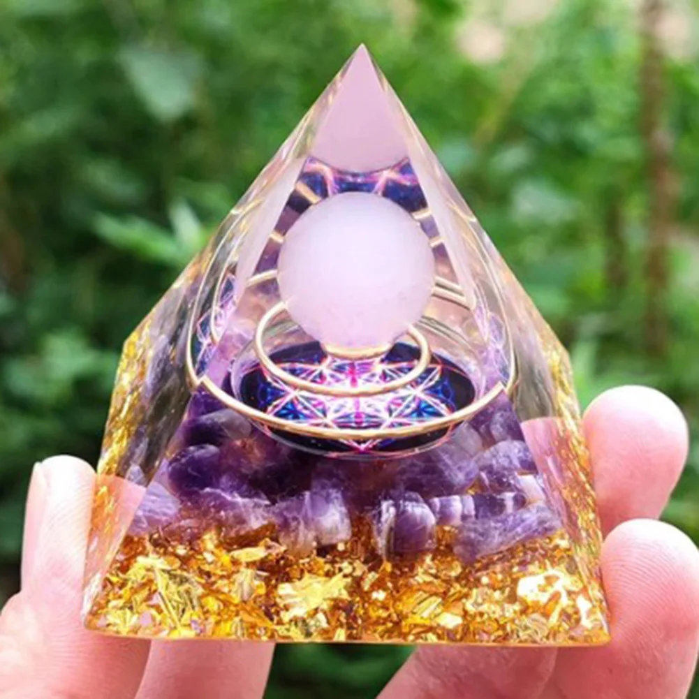 Natural Crystal Gem Pyramid Healing Energy Stone Tiger Eyes Reiki Orgonite Ornaments for Home Office Desktop Decoration | Дом и сад
