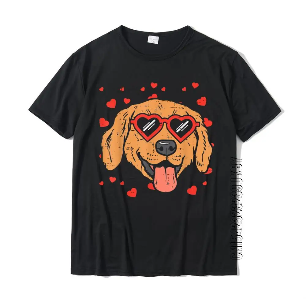 Golden Retriever viso cuore occhiali san valentino cane regalo T-Shirt cotone Cosie Tees in vendita uomo Top T-Shirt stampa