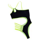 Женский комбинезон пуш-ап с вышивкой, Пляжное бикини, цельный купальник