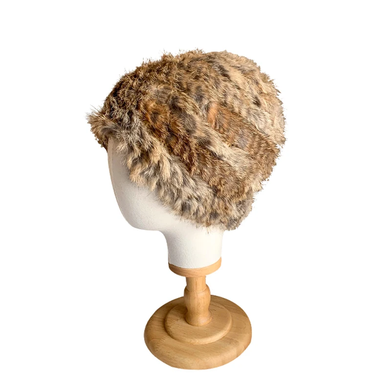 Новые шапки из кроличьего меха осень зима новые теплые вязаные однотонные кепки