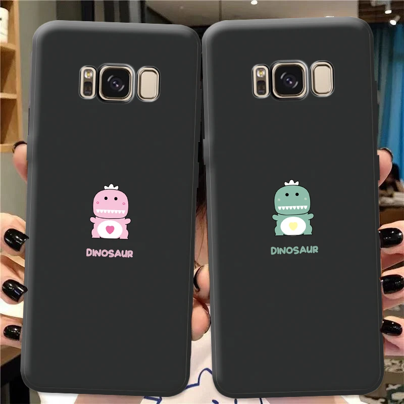 Чехол для Samsung Galaxy S8 Plus чехол S7 Edge милый мультяшный S9 простой черный силиконовый