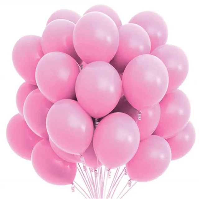 Pink 20 шт. 12 дюймов Свадебные латексные шары украшения для дня рождения Надувные Воздушные шары Детские игрушки детский душ баллон гелия - Color: Pink