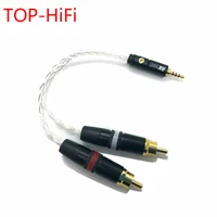 top hifi 2 5mm trrs4 4mm balanced male to 2 rca male audio adapter cable 7n occ copper silver plated audio cable