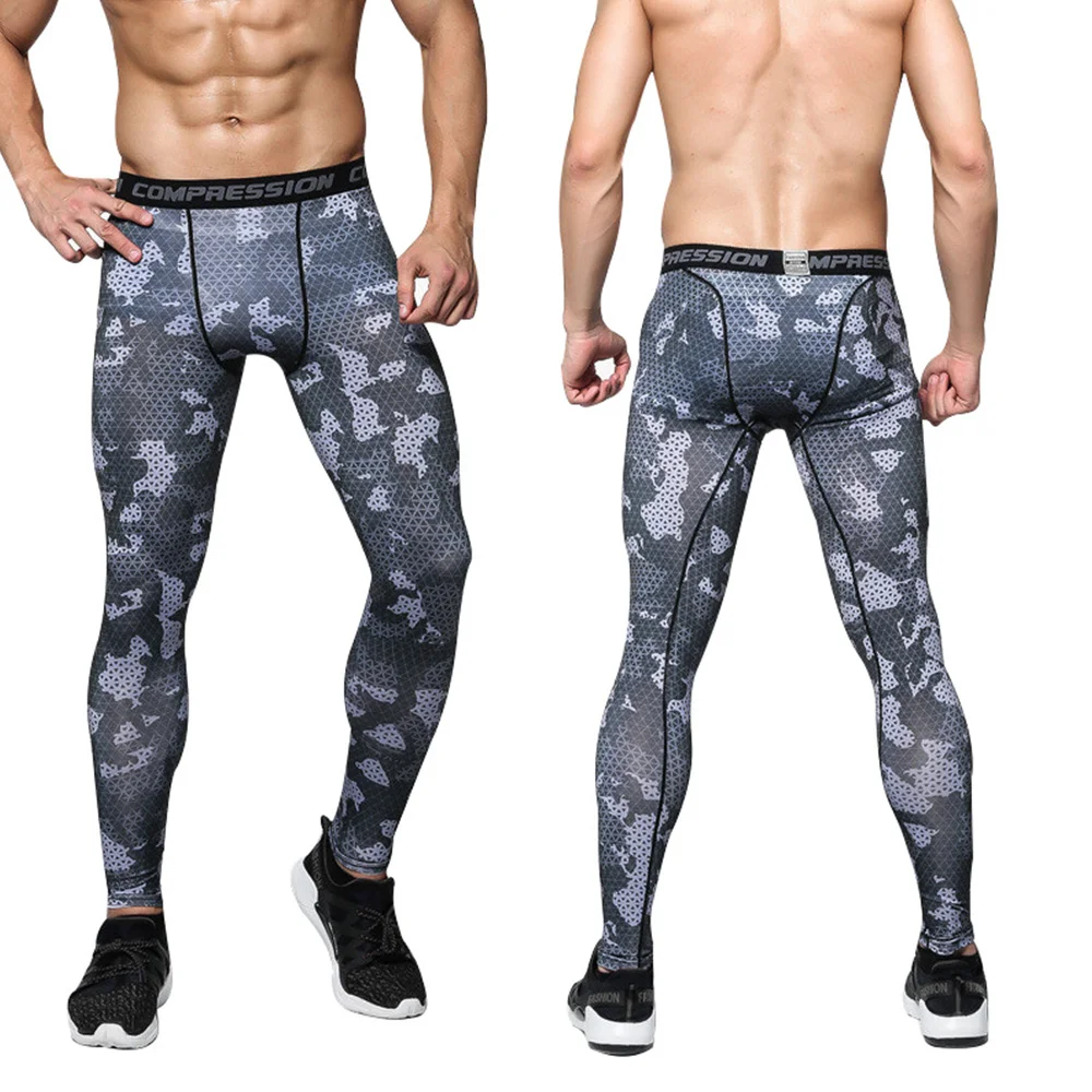 Компрессионные штаны для бега мужские колготки спортивные Леггинсы фитнеса