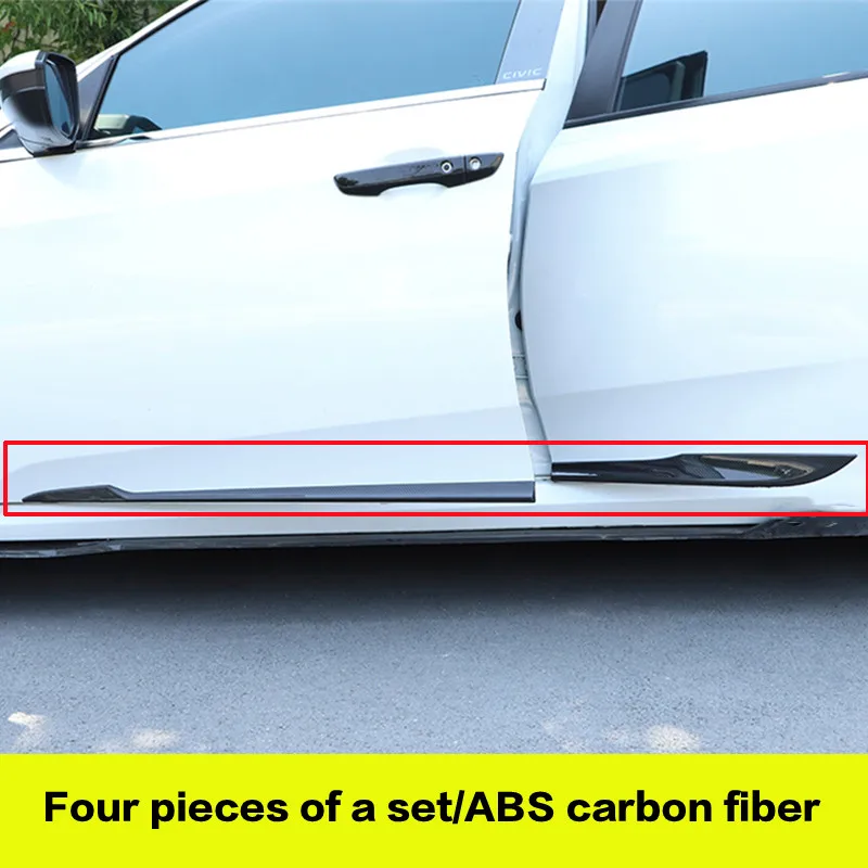 

CEYUSOT FOR ABS Carbon Chrome Body Molding Door Side Coverr Honda Civic Sedan Line Lining Protector Trim Accent Moulding Car 16+