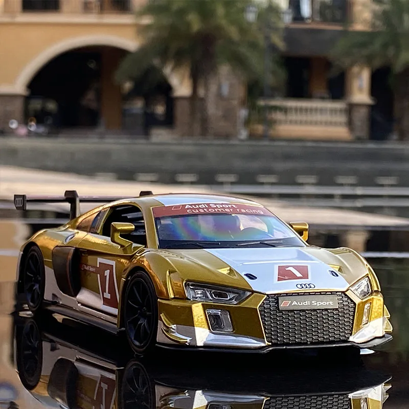 

1:32 AUDI R8 Le Mans Alloy Racing Car Model Diecast & Toy Vehicles Metal Toy Car Model Sound and Light Collection Kids Toy Gift