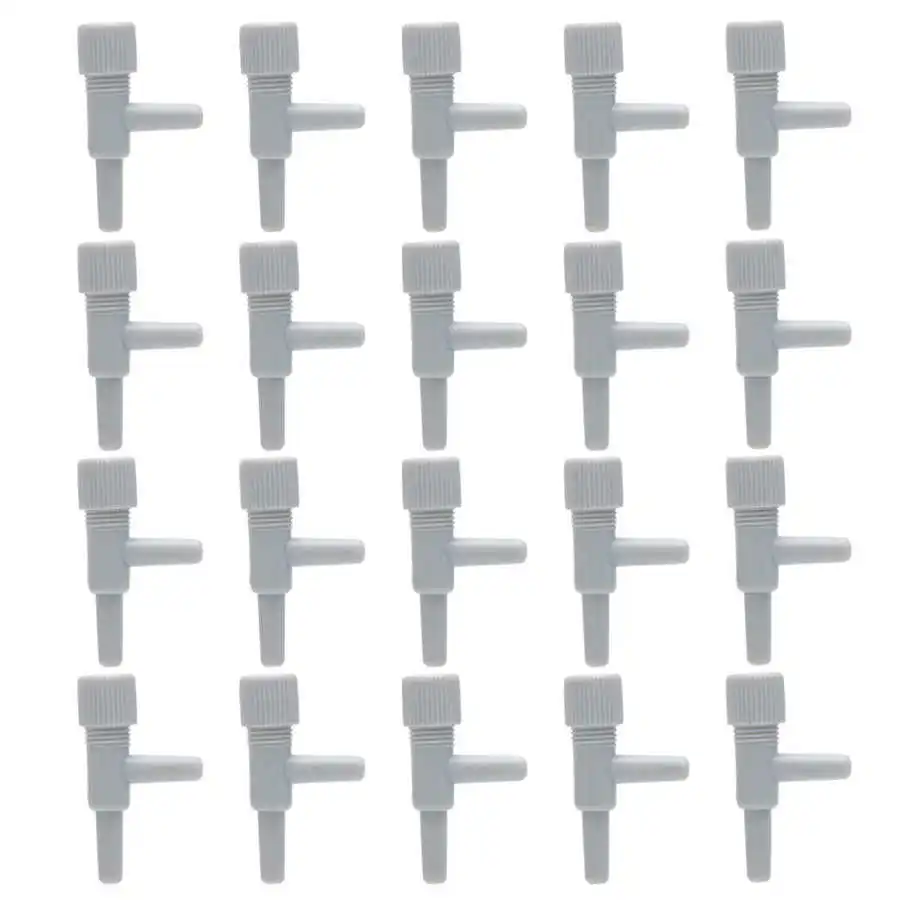 20PCS Aquarium Control Valve Gray ABS Plastic Fish Tank Hose Adjust Air Line Tubing Volume Flow | Дом и сад